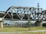 Eastbound NS heads across Red River Bridge in downtown Shreveport